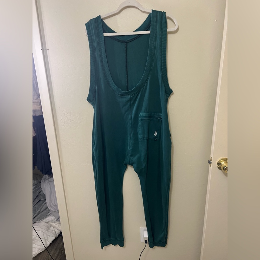 Free People Teal Green Sleeveless Jumpsuit
